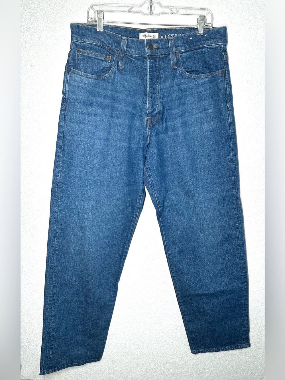 NWOT Madewell Jeans Men's Blue Denim Vintage Straight Medium Wash Size 34x32